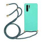 For Huawei P30 Pro Wheat Straw Material + TPU Protective Case with Lanyard(Green)