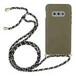 For Galaxy S10e Wheat Straw Material + TPU Protective Case with Lanyard(Army Green)