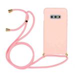 For Galaxy S10e Wheat Straw Material + TPU Protective Case with Lanyard(Pink)
