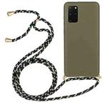 For Galaxy S20 Plus Wheat Straw Material + TPU Protective Case with Lanyard(Army Green)