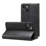 For iPhone 14 Calf Texture Horizontal Flip Leather Phone Case (Black)