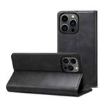 For iPhone 14 Pro Calf Texture Horizontal Flip Leather Phone Case(Black)