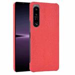 For Sony Xperia 1 IV Shockproof Crocodile Texture PC + PU Case(Red)