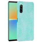 For Sony Xperia 10 IV Shockproof Crocodile Texture PC + PU Case(Light Grey)