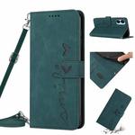 For Tecno Camon 19 Neo Skin Feel Heart Pattern Leather Phone Case with Lanyard(Green)
