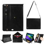 For iPad Pro 11 2021 / 2020 Envelope Horizontal Flip PU Leather Tablet Case with Card Slots & Pen Slots & Holder & Wallet & Photo Frame & Shoulder Strap(Black)