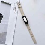 For Xiaomi Mi Band 5 / 6 Genuine Leather Watch Band(White)
