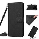 For Infinix Note 12 VIP Skin Feel Heart Pattern Leather Phone Case with Lanyard(Black)