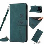 For Infinix Note 12 VIP Skin Feel Heart Pattern Leather Phone Case with Lanyard(Green)