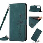 For Infinix Note 12i Skin Feel Heart Pattern Leather Phone Case with Lanyard(Green)