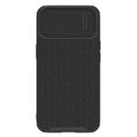 For iPhone 14 NILLKIN 3D Textured Camshield PC + TPU Phone Case(Black)