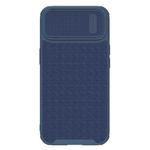 For iPhone 14 Plus  NILLKIN 3D Textured Camshield PC + TPU Phone Case(Blue)