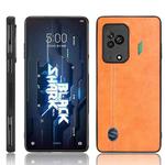 For Xiaomi Black Shark 5 Sewing Cow Pattern Skin PC + PU + TPU Case(Orange)