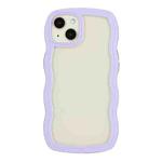 For iPhone 14 Candy Color Wave TPU Clear PC Phone Case(Purple)
