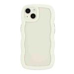 For iPhone 14 Plus  Candy Color Wave TPU Clear PC Phone Case(White)
