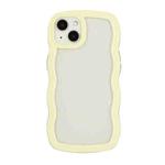 For iPhone 14 Plus  Candy Color Wave TPU Clear PC Phone Case(Yellow)