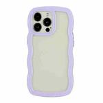 For iPhone 14 Pro Candy Color Wave TPU Clear PC Phone Case(Purple)