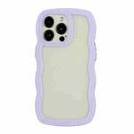 For iPhone 14 Pro Max Candy Color Wave TPU Clear PC Phone Case(Purple)