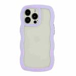 For iPhone 15 Pro Max Candy Color Wave TPU Clear PC Phone Case(Purple)