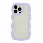 For iPhone 15 Pro Candy Color Wave TPU Clear PC Phone Case(Purple)