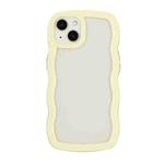 For iPhone 15 Plus Candy Color Wave TPU Clear PC Phone Case(Yellow)