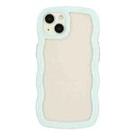 For iPhone 15 Candy Color Wave TPU Clear PC Phone Case(Green)