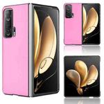 For Honor Magic V Plain Skin Litchi Texture Phone Case(Pink)