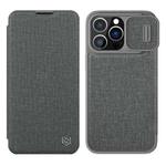For iPhone 14 Pro NILLKIN QIN Series Pro Leather Phone Case(Grey)