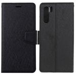 For OPPO A91 / F15 Silk Texture Horizontal Flip Leather Case with Holder & Card Slots & Wallet & Photo Frame(Black)