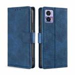 For Motorola Edge 30 Neo Skin Feel Crocodile Magnetic Clasp Leather Phone Case(Blue)