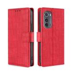 For Motorola Edge 2022 Skin Feel Crocodile Magnetic Clasp Leather Phone Case(Red)