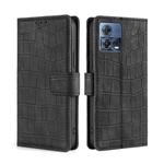 For Motorola Edge S30 Pro 5G/Edge 30 Fusion Skin Feel Crocodile Magnetic Clasp Leather Phone Case(Black)