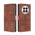 For Huawei Mate 50 Skin Feel Crocodile Magnetic Clasp Leather Phone Case(Brown)