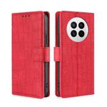 For Huawei Mate 50 Skin Feel Crocodile Magnetic Clasp Leather Phone Case(Red)