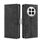 For Huawei Mate 50 Skin Feel Crocodile Magnetic Clasp Leather Phone Case(Black)