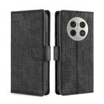 For Huawei Mate 50 Pro Skin Feel Crocodile Magnetic Clasp Leather Phone Case(Black)