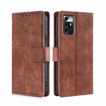 For ZTE Blade A72 5G Skin Feel Crocodile Magnetic Clasp Leather Phone Case(Brown)