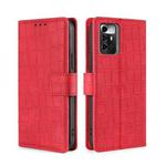 For ZTE Blade A72 5G Skin Feel Crocodile Magnetic Clasp Leather Phone Case(Red)