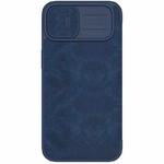 For iPhone 14 NILLKIN QIN Series Pro Crazy Horse Texture Leather Case(Blue)