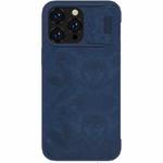 For iPhone 14 Pro Max NILLKIN QIN Series Pro Crazy Horse Texture Leather Case(Blue)