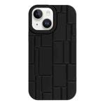 For iPhone 14 3D Ice Cubes Liquid Silicone Phone Case(Black)