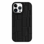 For iPhone 14 Pro 3D Ice Cubes Liquid Silicone Phone Case(Black)