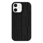 For iPhone 12 / 12 Pro 3D Ice Cubes Liquid Silicone Phone Case(Black)
