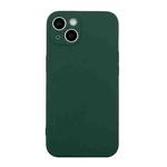 For iPhone 14 Straight Edge Solid Color TPU Shockproof Phone Case(Dark Night Green)