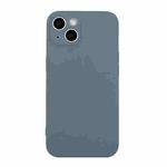 For iPhone 14 Straight Edge Solid Color TPU Shockproof Phone Case(Lavender Grey)