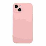 For iPhone 14 Plus  Straight Edge Solid Color TPU Shockproof Phone Case(Light Pink)