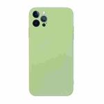 For iPhone 14 Pro Straight Edge Solid Color TPU Shockproof Phone Case(Matcha Green)