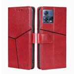 For Motorola Edge S30 Pro 5G/Edge 30 Fusion Geometric Stitching Leather Phone Case(Red)