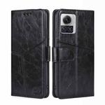 For Motorola Edge X30 Pro 5G/Edge 30 Ultra Geometric Stitching Leather Phone Case(Black)