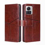 For Motorola Edge X30 Pro 5G/Edge 30 Ultra Geometric Stitching Leather Phone Case(Dark Brown)